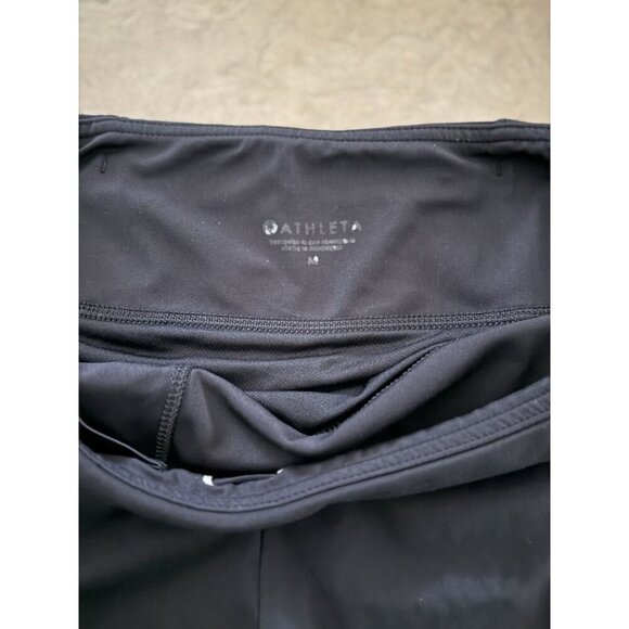 Athleta Women’s Black Running Shorts Size M | Zip Pocket Liner Reflective Trim - Picture 5 of 10